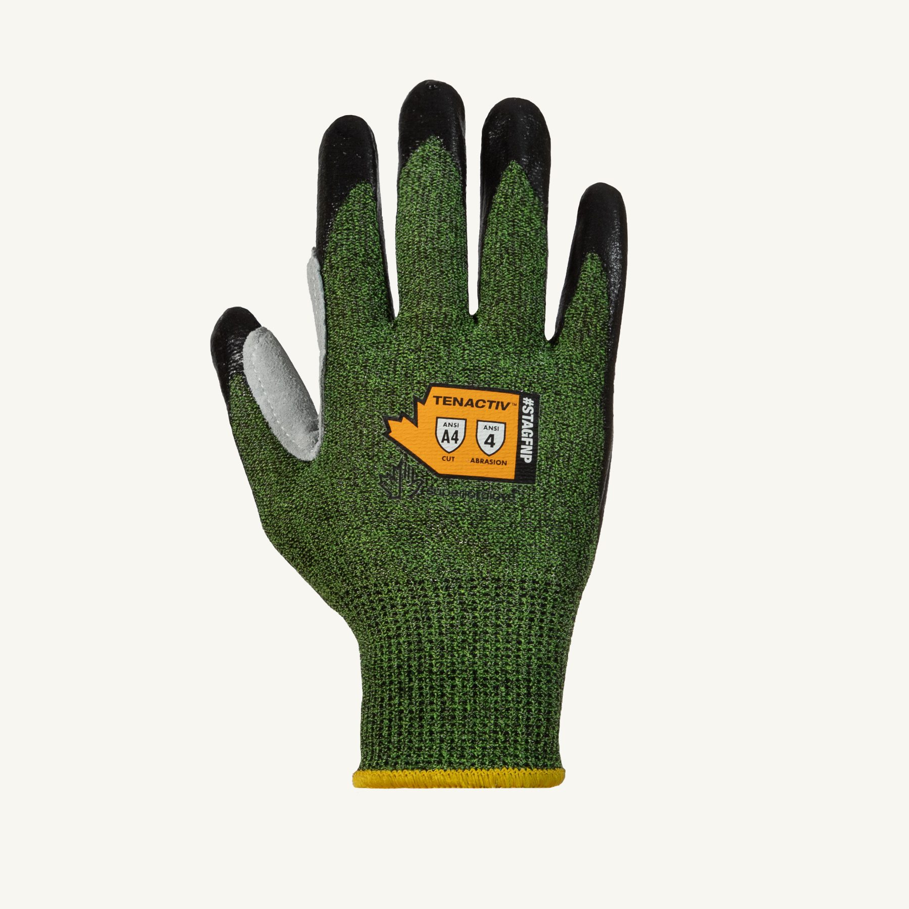1 Pair 13 Needles Nylon Labor Protection Anti-static Non-slip Gloves White Green